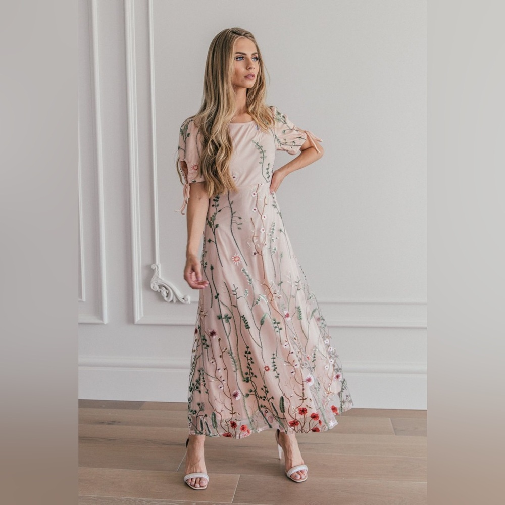JessaKae Pink Floral Maxi Dress